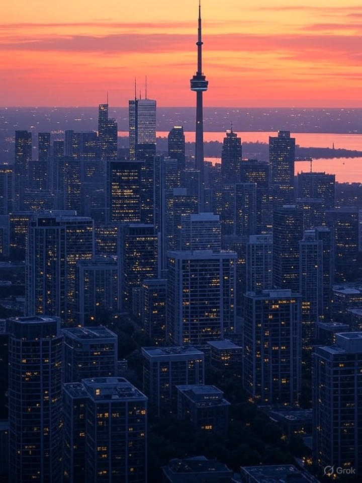 Sunset over the CN Tower
